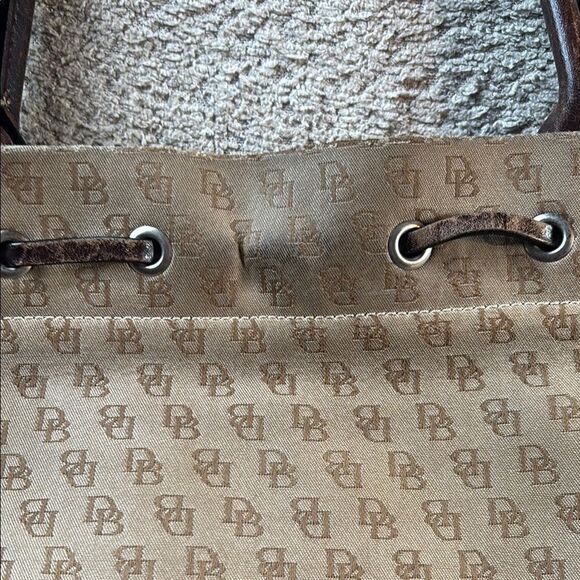 Dooney and Bourke Signature DB Leather tassel Tote Bag - Picture 8 of 15